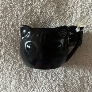 Rae Dunn Large Black Cat Mug With Green Eyes